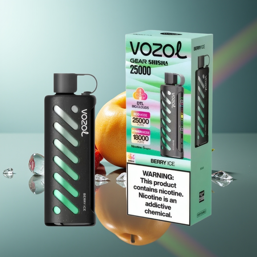 Wholesale Lithuania VOZOL Gear Shisha 25000 Pūsų Uoginė Ledinė Vienkartinės Elektroninės Cigaretės Dual Mesh Dual Modes