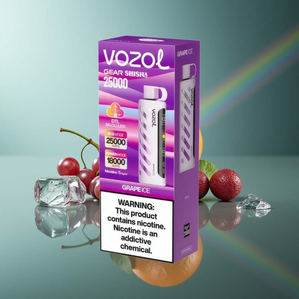 Wholesale Lithuania VOZOL Gear Shisha 25000 Pūsų Vynuogių Ledas Dual Mesh Dual Modes