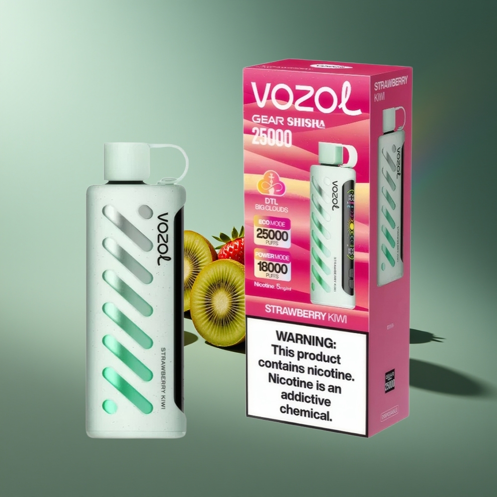 Wholesale Lithuania VOZOL Gear Shisha 25000 Pufų Braškė-Kivis S.i.L.C Tech 5mg/ml