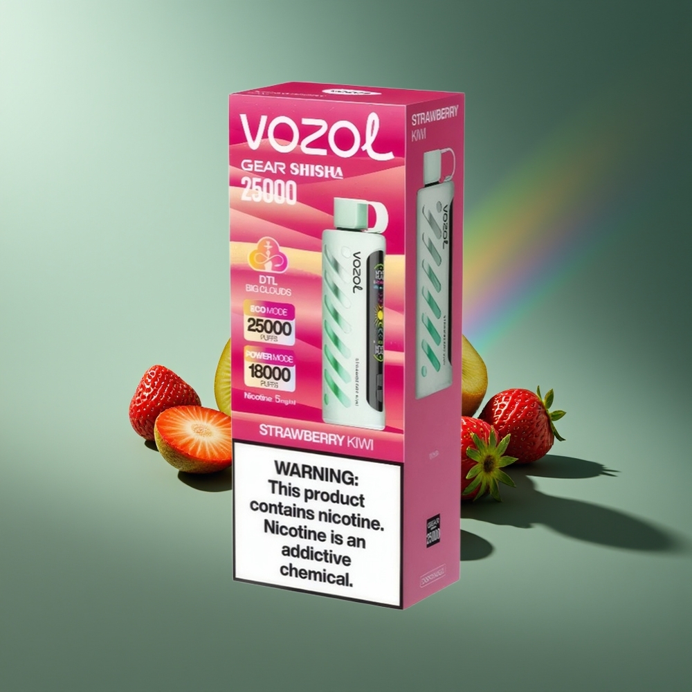 Wholesale Lithuania VOZOL Gear Shisha 25000 Pufų Braškė-Kivis S.i.L.C Tech 5mg/ml