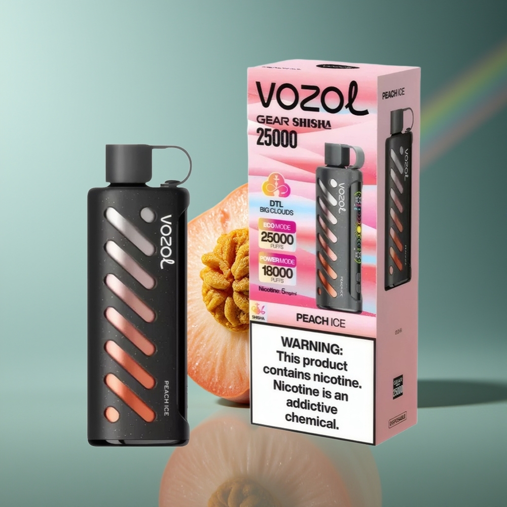 Wholesale Lithuania VOZOL Gear Shisha 25000 Pufų Persikas Ledas S.iL.C Tech Dual Mesh
