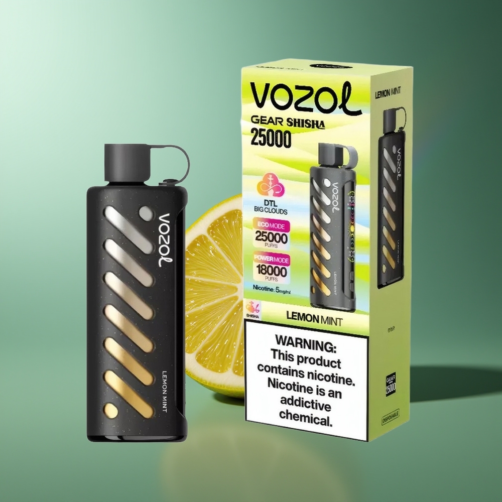 Wholesale Lithuania VOZOL Gear Shisha 25000 Puffs Citrinos Mėta Dual Mesh Dual Modes