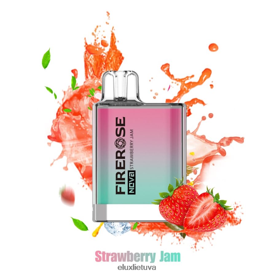 Elux Firerose Nova 600 išpūtimų vienkartinis vape braškių džemas 840824113 Elux Vape Disposable